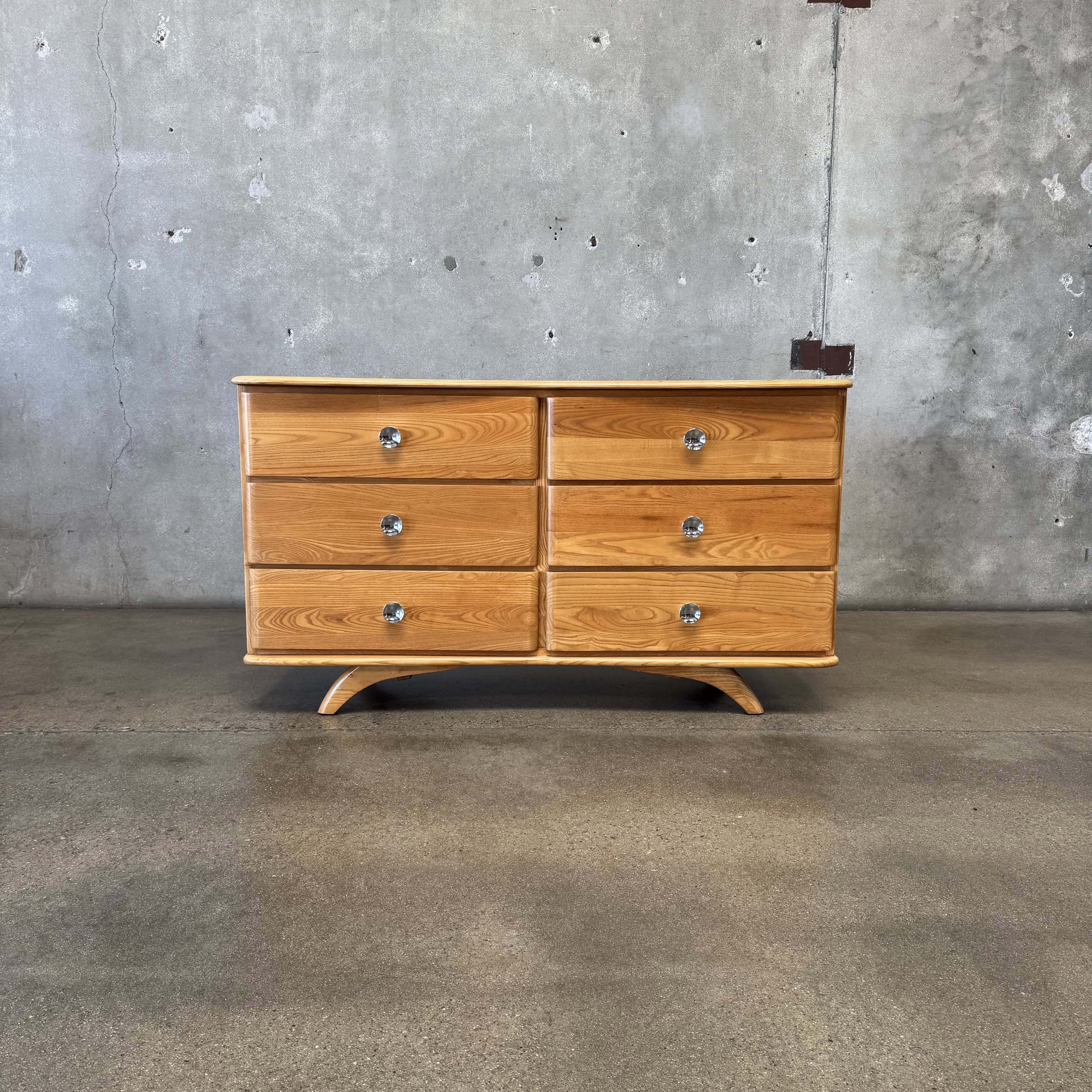 Mid Century Solid Oak Dresser, Circa 1950 Mid Century Solid Oak Dresser, Circa 1950