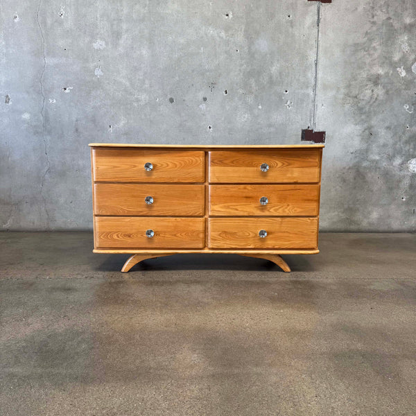 Mid Century Solid Oak Dresser, Circa 1950