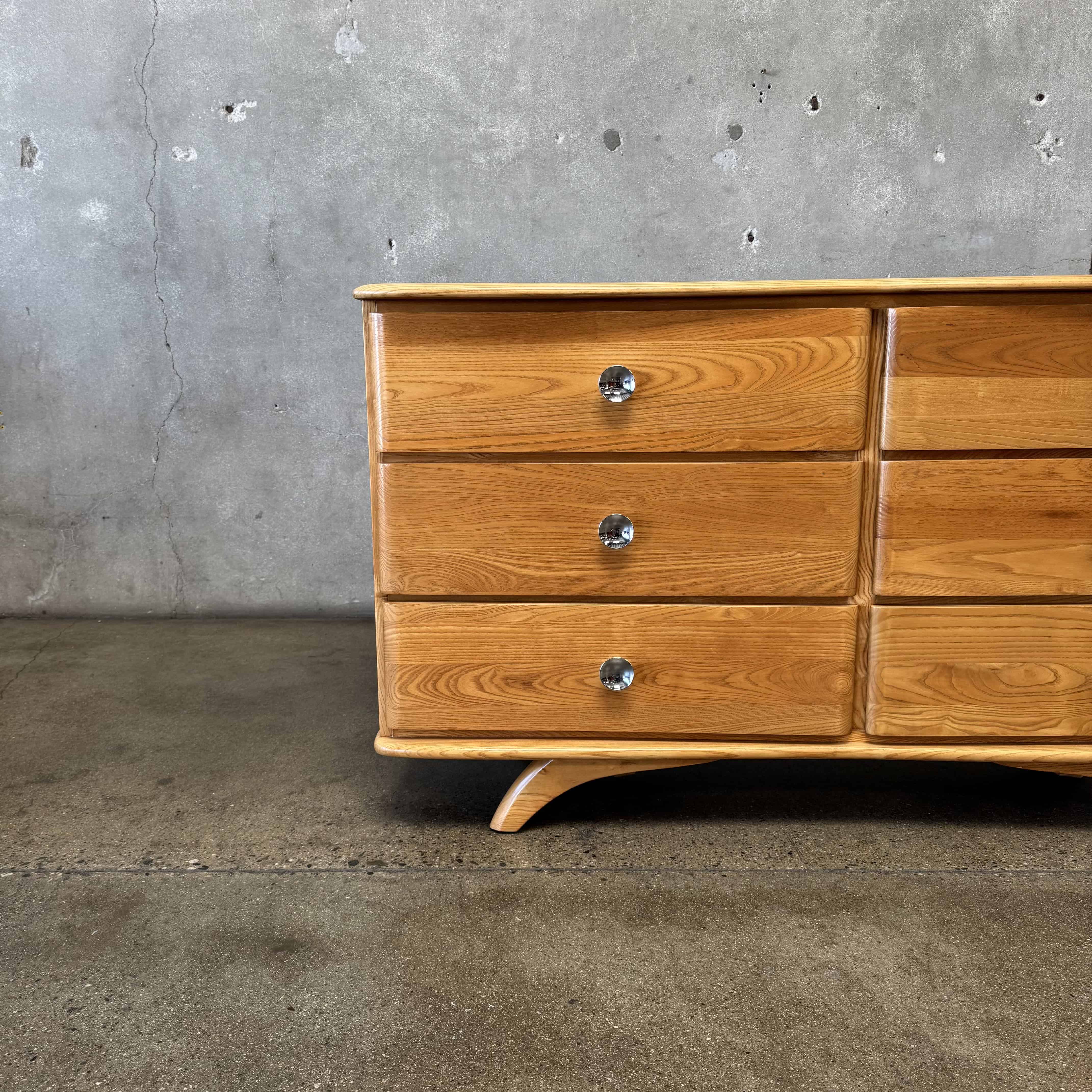 Mid Century Solid Oak Dresser, Circa 1950 Mid Century Solid Oak Dresser, Circa 1950