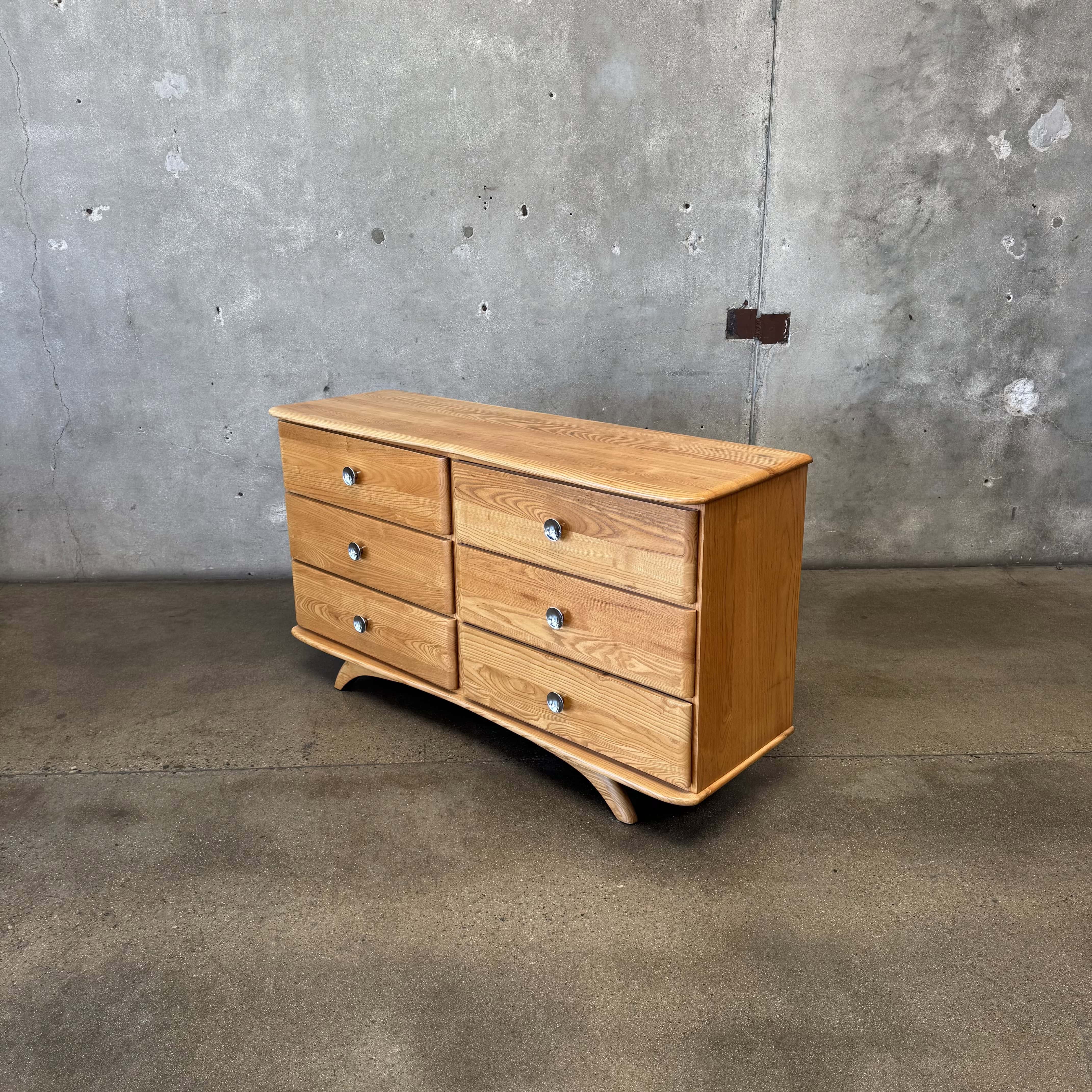 Mid Century Solid Oak Dresser, Circa 1950 Mid Century Solid Oak Dresser, Circa 1950