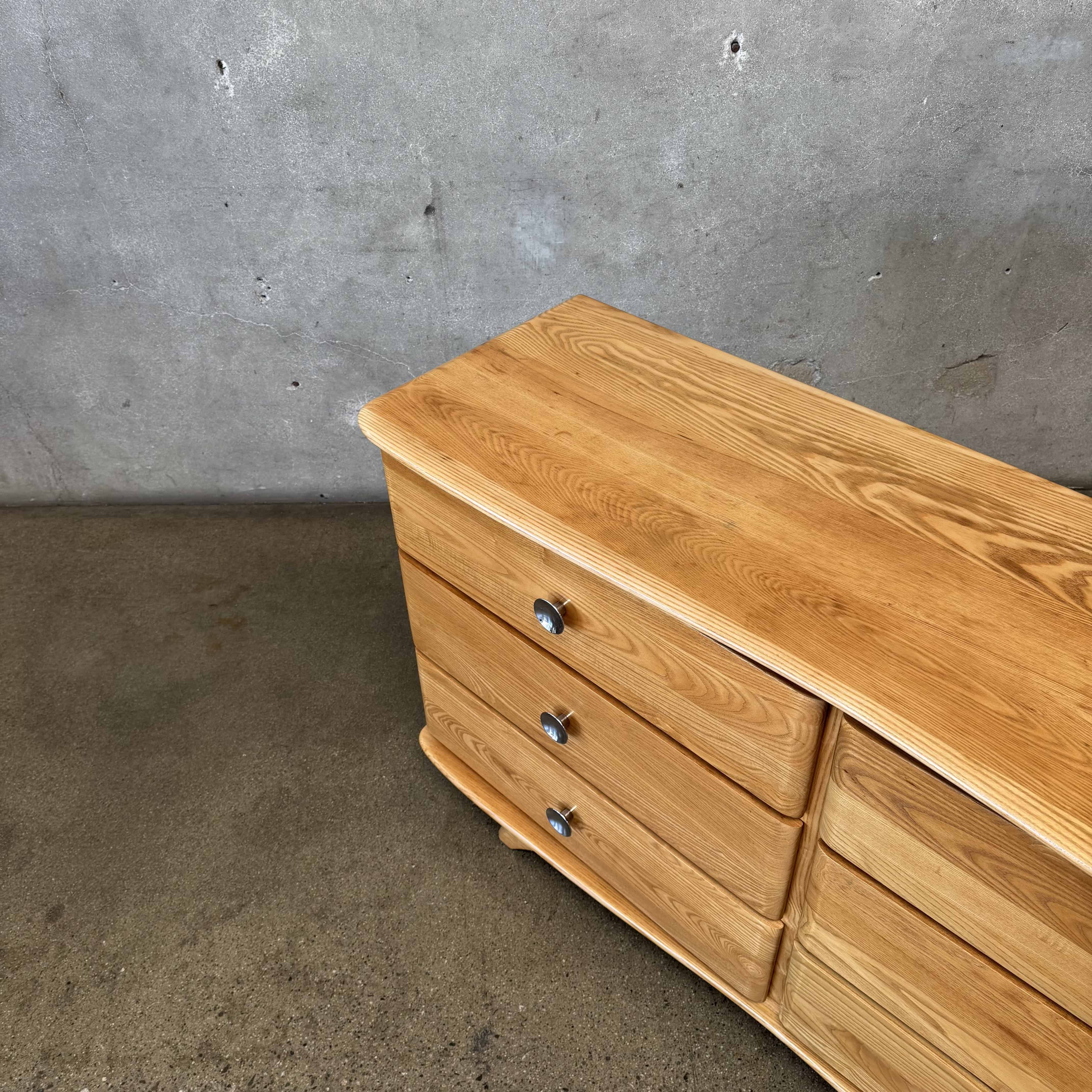 Mid Century Solid Oak Dresser, Circa 1950 Mid Century Solid Oak Dresser, Circa 1950