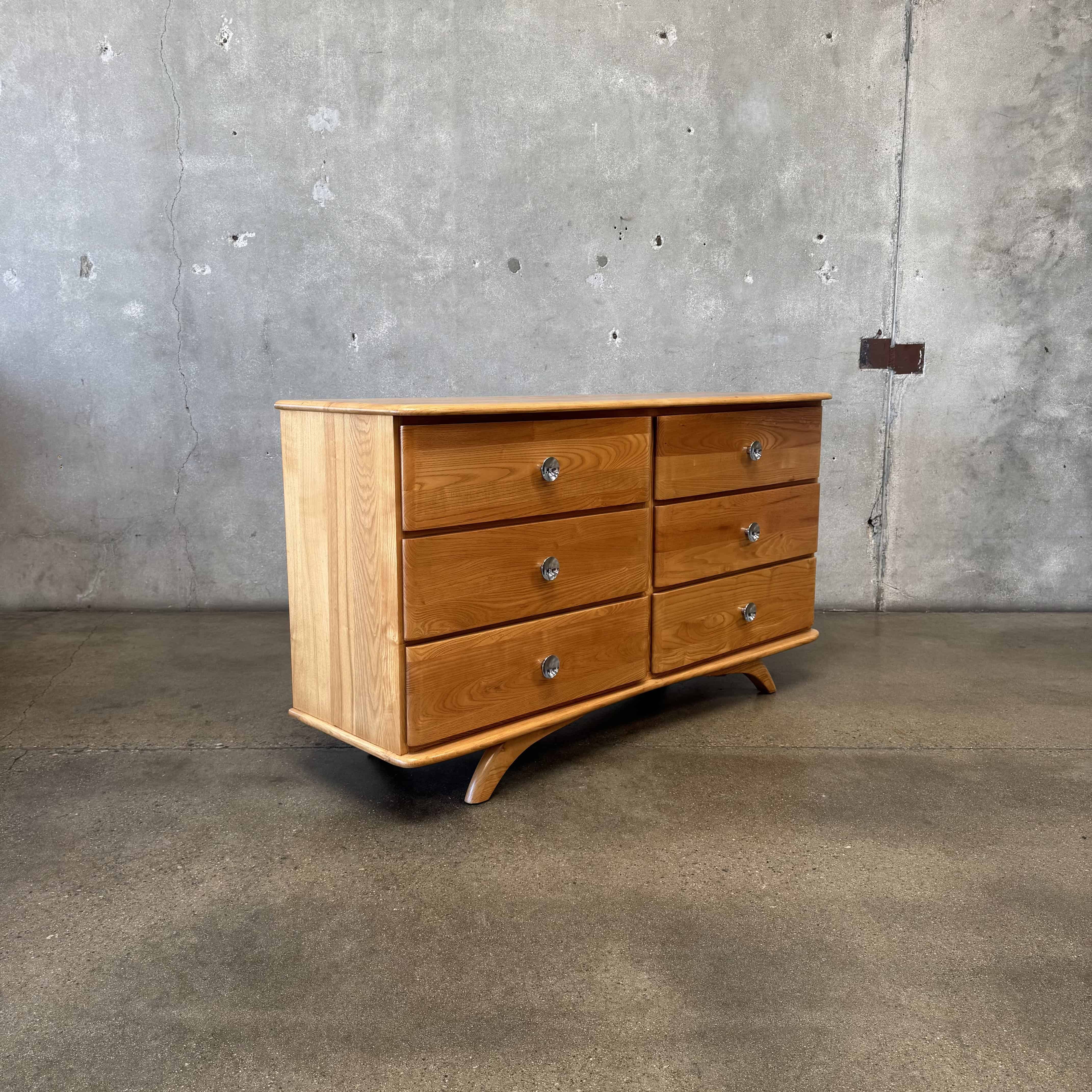 Mid Century Solid Oak Dresser, Circa 1950 Mid Century Solid Oak Dresser, Circa 1950