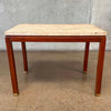 1960s Italian Travertine & Walnut Base & Brass Tip Legs Mid Century End Table