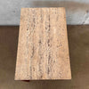 1960s Italian Travertine & Walnut Base & Brass Tip Legs Mid Century End Table