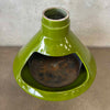 Vintage Mid Century Modern Green Glaze Ceramic Aztec Fireplace