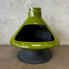Vintage Mid Century Modern Green Glaze Ceramic Aztec Fireplace