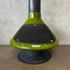Vintage Mid Century Modern Green Glaze Ceramic Aztec Fireplace
