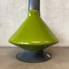 Vintage Mid Century Modern Green Glaze Ceramic Aztec Fireplace