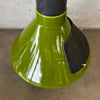 Vintage Mid Century Modern Green Glaze Ceramic Aztec Fireplace