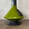 Vintage Mid Century Modern Green Glaze Ceramic Aztec Fireplace