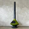 Vintage Mid Century Modern Green Glaze Ceramic Aztec Fireplace