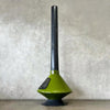 Vintage Mid Century Modern Green Glaze Ceramic Aztec Fireplace