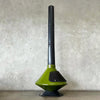 Vintage Mid Century Modern Green Glaze Ceramic Aztec Fireplace
