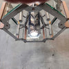 1980s Fredrick Ramond Art Deco Pentagon Beveled Glass Chandelier