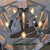 1980s Fredrick Ramond Art Deco Pentagon Beveled Glass Chandelier