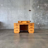 1950s Architects Desk With Hidden Flat File Drawer w/ Key