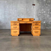 1950s Architects Desk With Hidden Flat File Drawer w/ Key