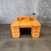 1950s Architects Desk With Hidden Flat File Drawer w/ Key