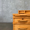 1950s Architects Desk With Hidden Flat File Drawer w/ Key