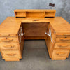 1950s Architects Desk With Hidden Flat File Drawer w/ Key
