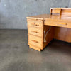 1950s Architects Desk With Hidden Flat File Drawer w/ Key