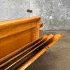 1950s Architects Desk With Hidden Flat File Drawer w/ Key