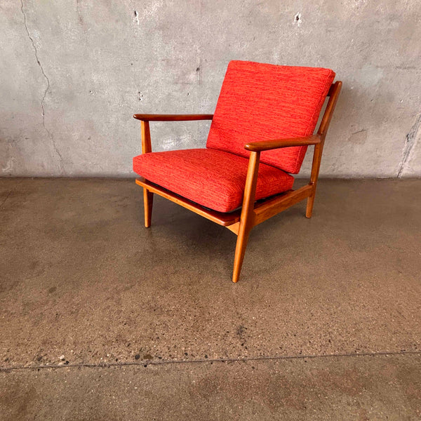 Vintage Mid Century Solid Wood Lounge Chair