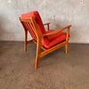 Vintage Mid Century Solid Wood Lounge Chair