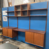 Cado Wall Unit By Poul Cadovius 3-Bay Walnut Bookcase Desk