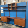 Cado Wall Unit By Poul Cadovius 3-Bay Walnut Bookcase Desk