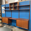 Cado Wall Unit By Poul Cadovius 3-Bay Walnut Bookcase Desk