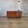 Mid Century Modern Walnut & Cane Credenza