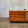 Mid Century Modern Walnut & Cane Credenza