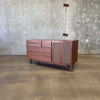 Mid Century Modern Walnut & Cane Credenza