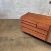 Mid Century Modern Walnut & Cane Credenza
