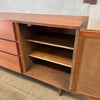 Mid Century Modern Walnut & Cane Credenza