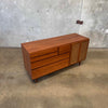 Mid Century Modern Walnut & Cane Credenza