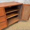 Mid Century Modern Walnut & Cane Credenza