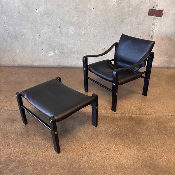 Vintage Armchair Lounger & Ottoman