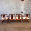 Set of Four Swedish Teak Arm Chairs By Dux