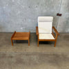 Scandinavian Hans Wegner Style Lounge Chair & Ottoman