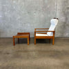 Scandinavian Hans Wegner Style Lounge Chair & Ottoman