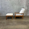 Scandinavian Hans Wegner Style Lounge Chair & Ottoman