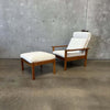 Scandinavian Hans Wegner Style Lounge Chair & Ottoman