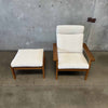 Scandinavian Hans Wegner Style Lounge Chair & Ottoman