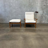 Scandinavian Hans Wegner Style Lounge Chair & Ottoman