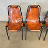 Set of Four Charlotte Perriand Chairs For Les Acres In Steel & Leather