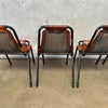Set of Four Charlotte Perriand Chairs For Les Acres In Steel & Leather