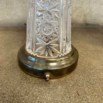 Pair of Cut Lead Crystal 1960s Italian Table Lamps - Working Condition