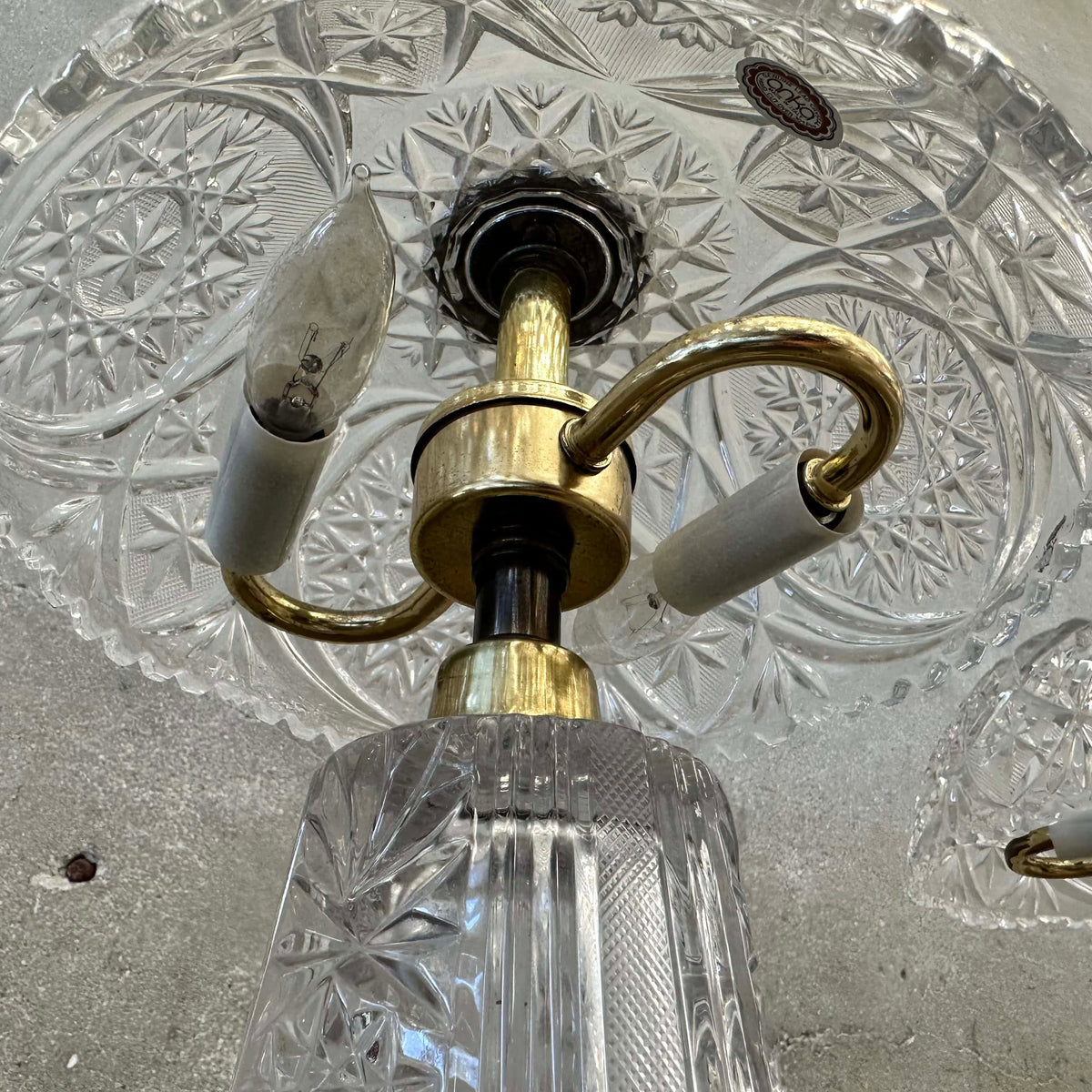Pair of Cut Lead Crystal 1960s Italian Table Lamps - Working Condition